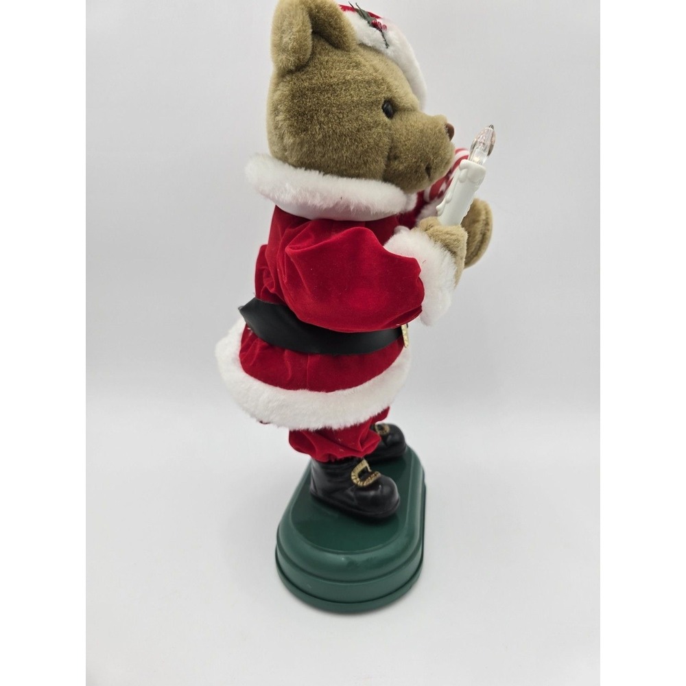 Avon Teddy Bear Santa lighted Musical Christmas Figure Vintage - Picture 3 of 6